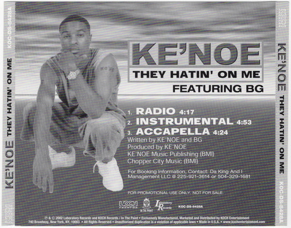 Ke'noe - They Hatin' On Me [CD Single]