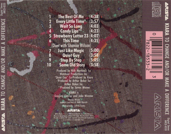 Kiara - To Change And/Or Make A Difference [CD Album]