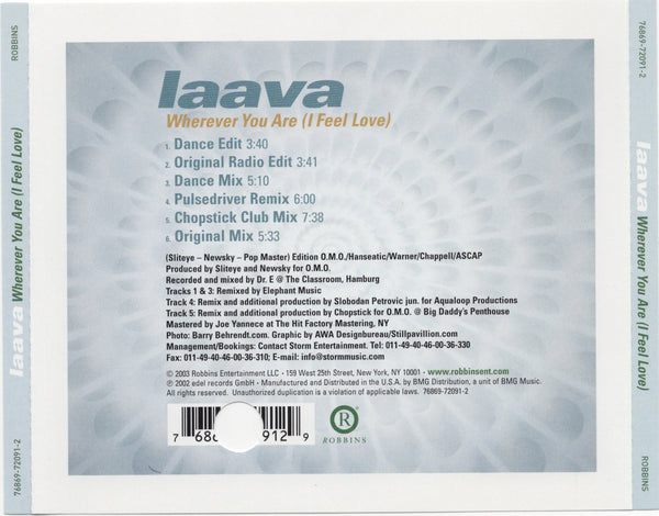 Laava - Wherever You Are (I Feel Love) [CD Single]