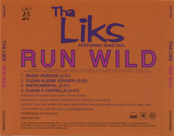Tha Alkaholiks aka Tha Liks - Run Wild [CD Single]