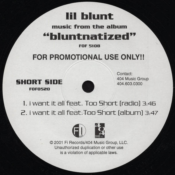 Lil Blunt - A Real G / I Want It All [12" Single]