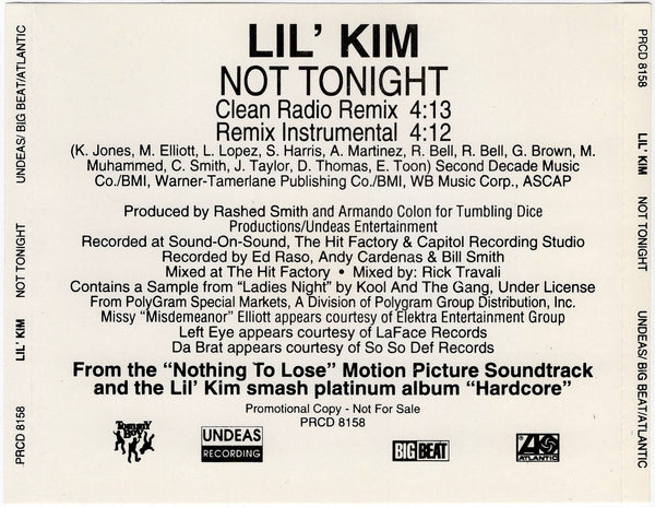 Lil Kim - Not Tonight Remix [CD Single]