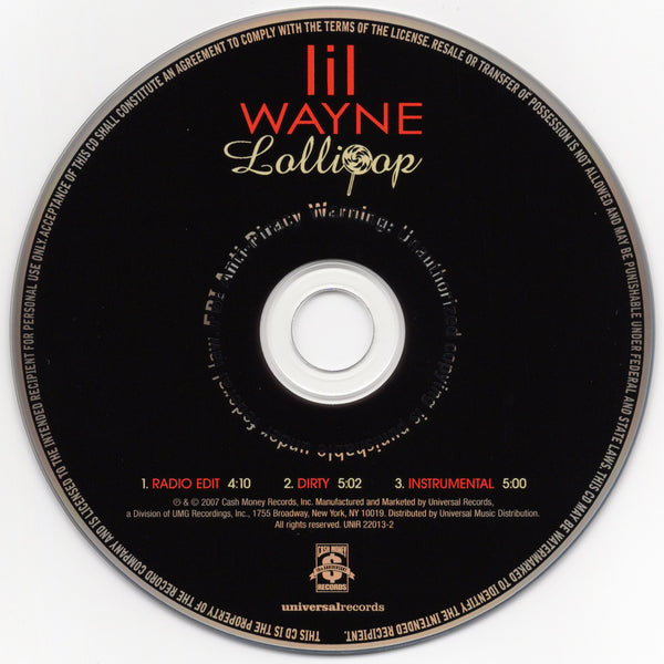 Lil Wayne - Lollipop [CD Single]
