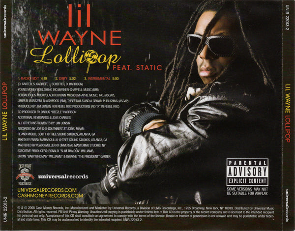 Lil Wayne - Lollipop [CD Single]
