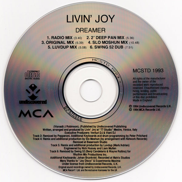 Livin' Joy - Dreamer [CD Single]