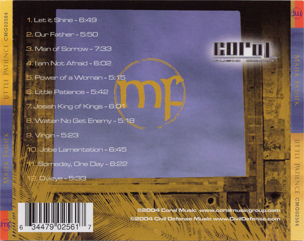 Majek Fashek - Little Patience [CD Album]
