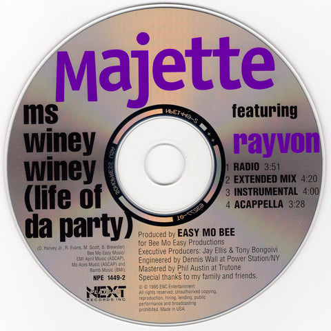 Majette & Rayvon - Ms Winey Winey (Life Of Da Party) [CD Single]