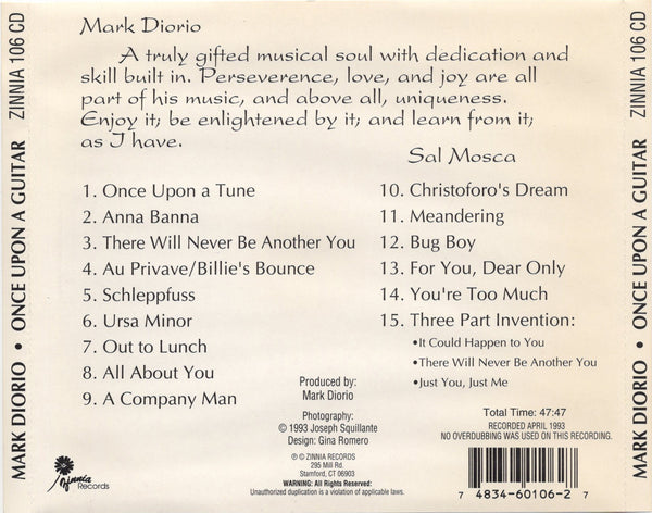 Mark Diorio - Once Upon A Guitar [CD Album]