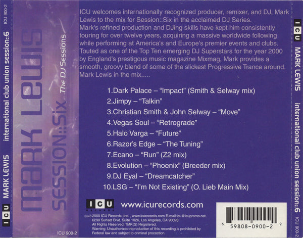 Mark Lewis - International Club Union Session::Six [CD Album]