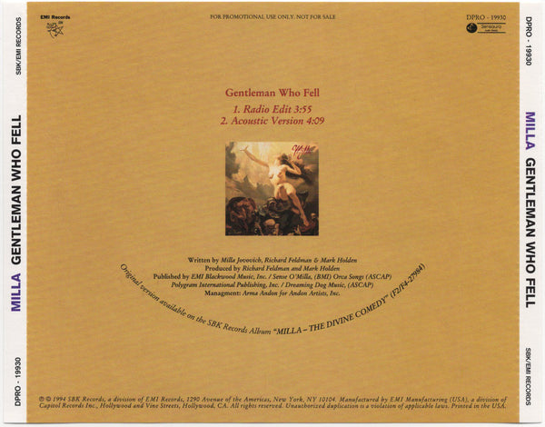 Milla - Gentlemen Who Fell [CD Single]