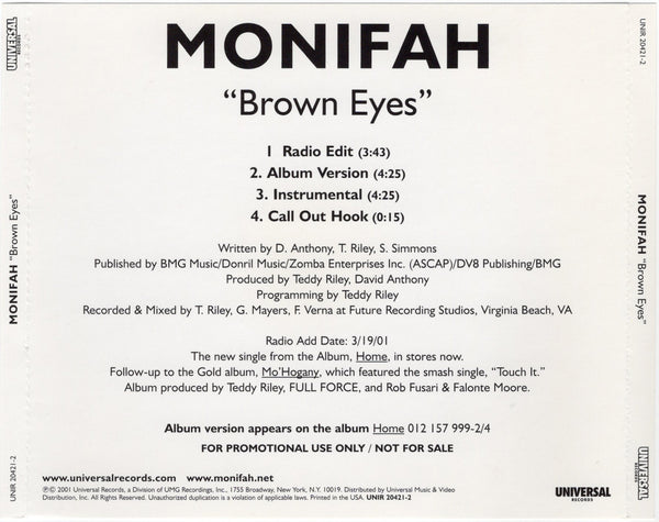 Monifah - Brown Eyes [CD Single]