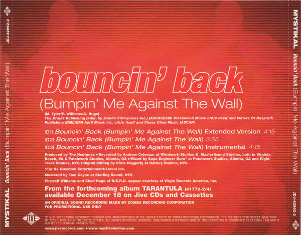 Mystikal - Bouncin' Back (Bumpin' Me Against The Wall) [CD Single]
