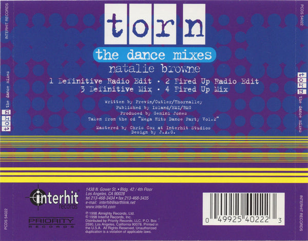 Natalie Browne - Torn: The Dance Mixes [CD Single]
