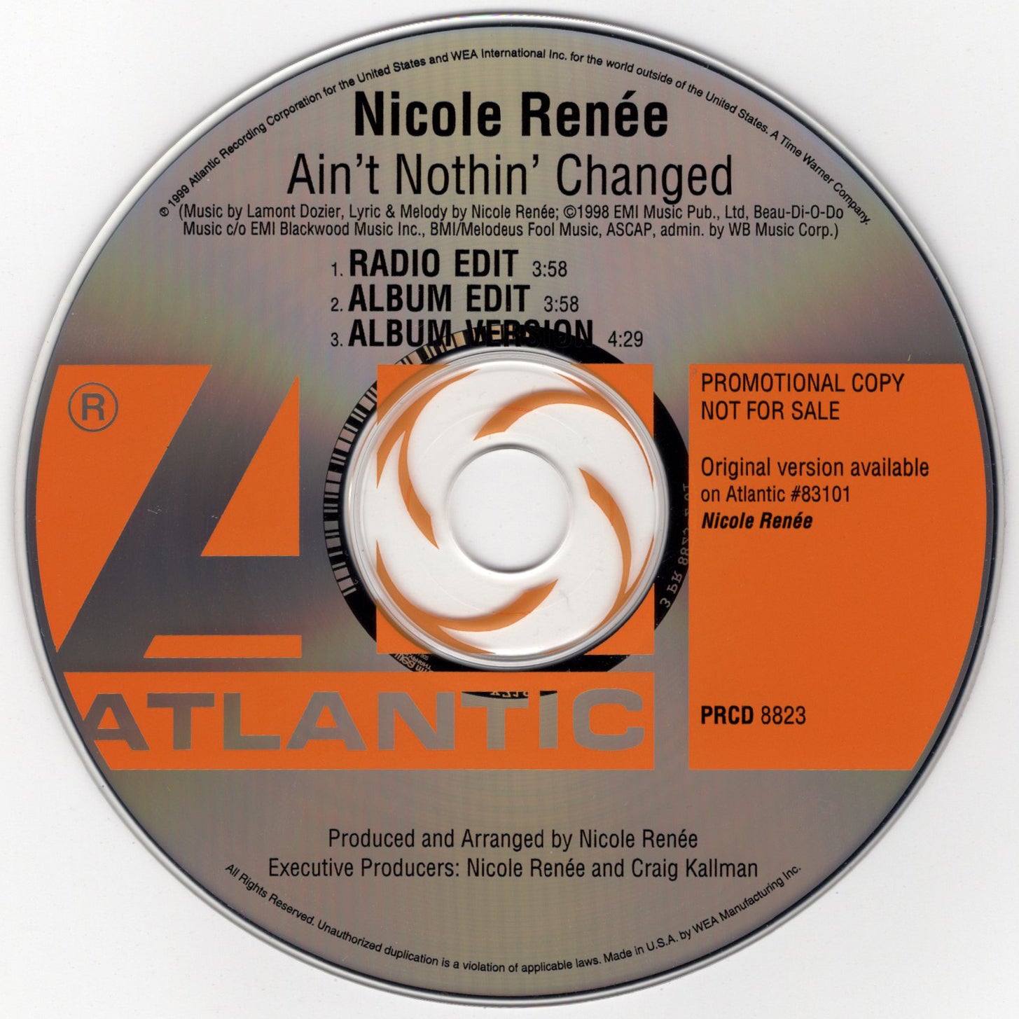 Nicole Renée - Ain't Nothin' Changed [CD Single]