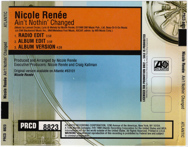 Nicole Renée - Ain't Nothin' Changed [CD Single]