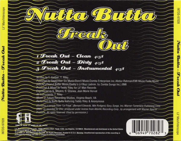 Nutta Butta & Teddy Riley - Freak Out [CD Single]