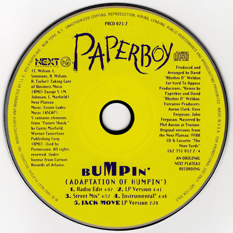 Paperboy - Bumpin' (Adaptation Of Humpin') [CD Single]