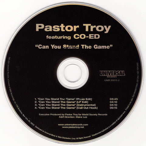 Pastor Troy - Can You Stand The Game [CD Single]