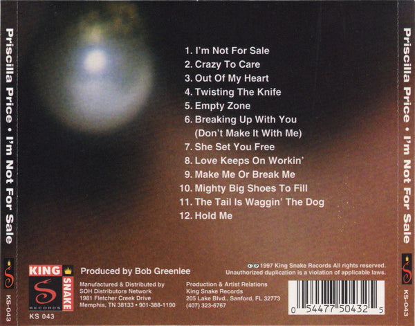 Priscilla Price - I'm Not For Sale [CD Album]