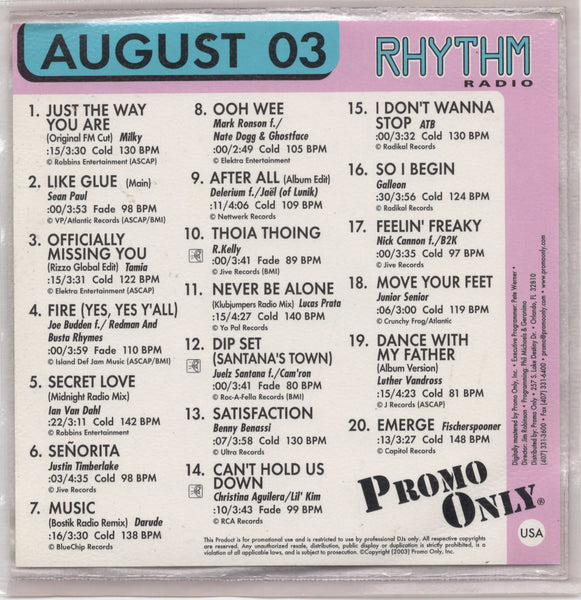 Promo Only - Rhythm Radio: August 2003 [CD Promo]