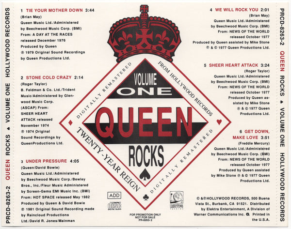 Queen - Rocks: Volume One [CD Promo]