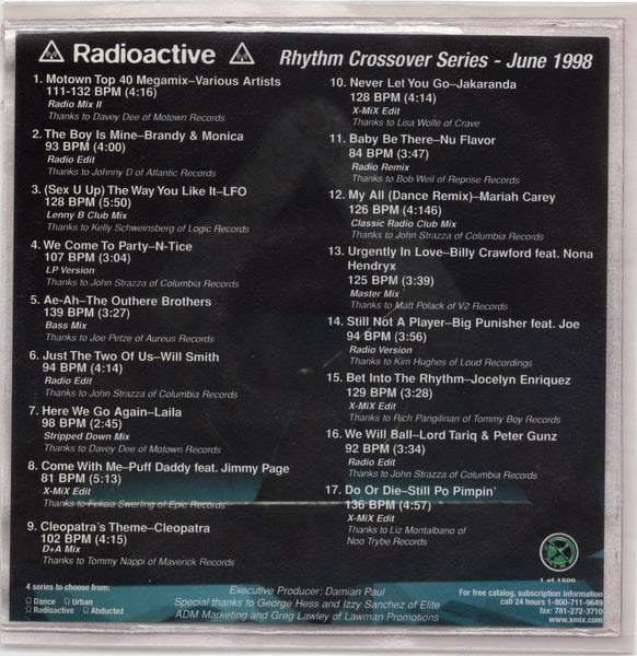 Radioactive Rhythm Crossover Series - June 1998 [CD Promo]