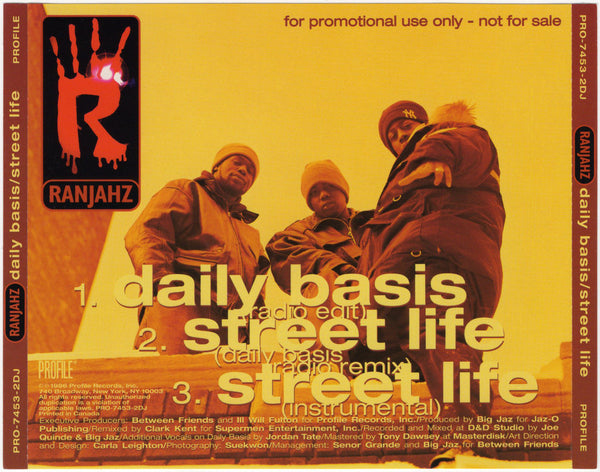 Da Ranjahz - Daily Basis / Street Life [CD Single]