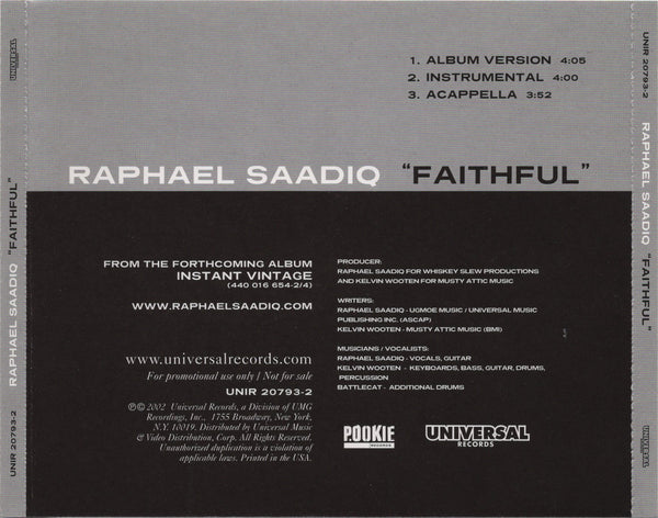 Raphael Saadiq - Faithful [CD Single]