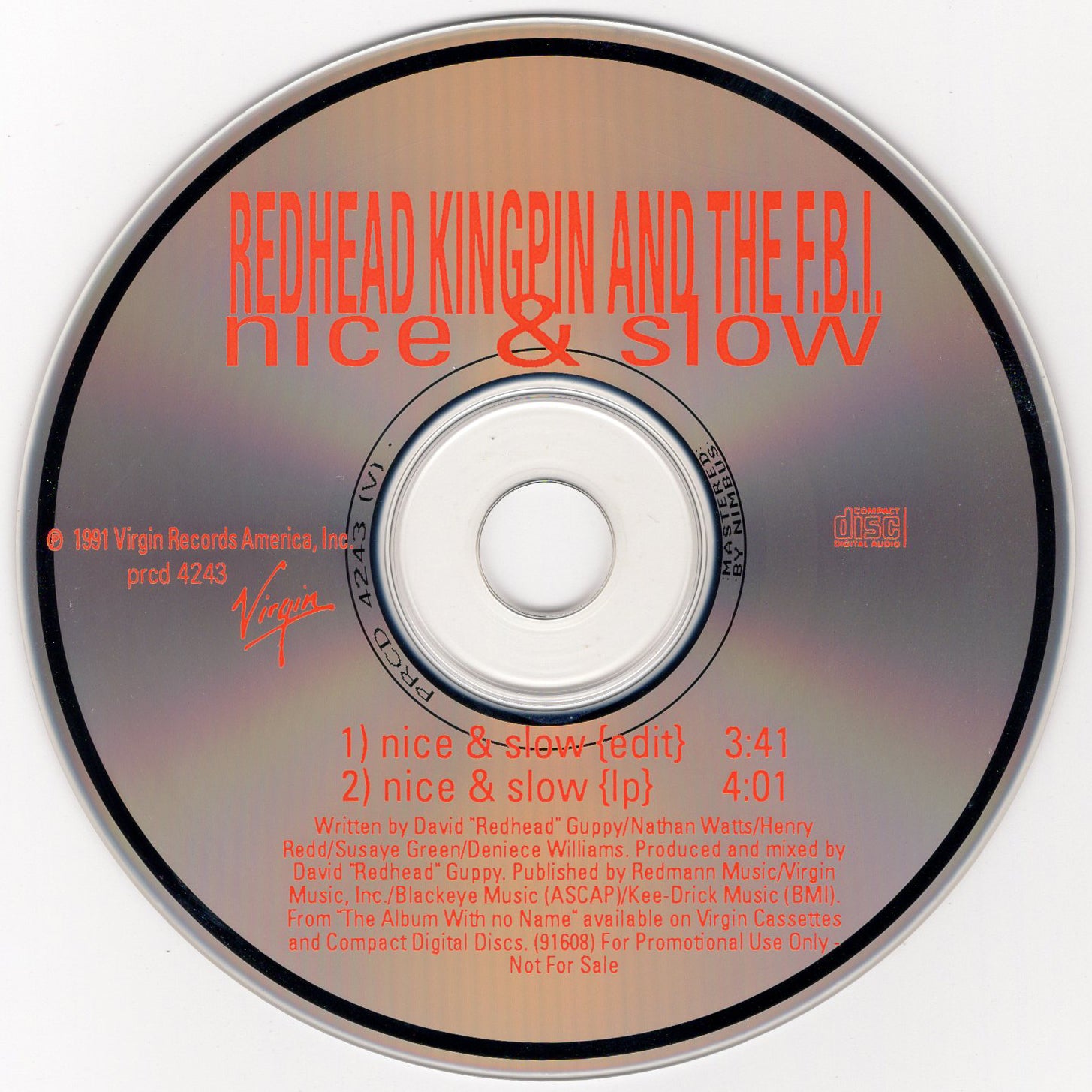 Redhead Kingpin & The FBI - Nice & Slow [CD Single]