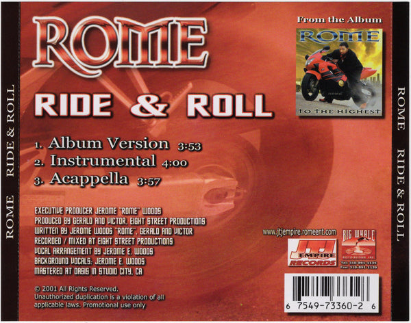 Rome - Ride & Roll [CD Single]