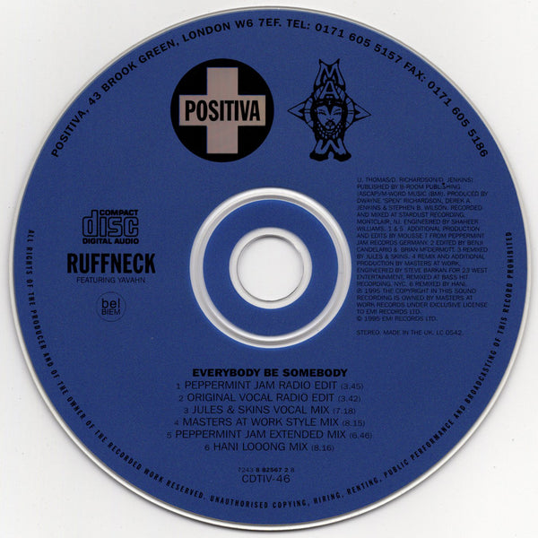 Ruffneck & Yavahn - Everybody Be Somebody [CD Single]