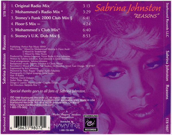 Sabrina Johnston - Reasons [CD Single]