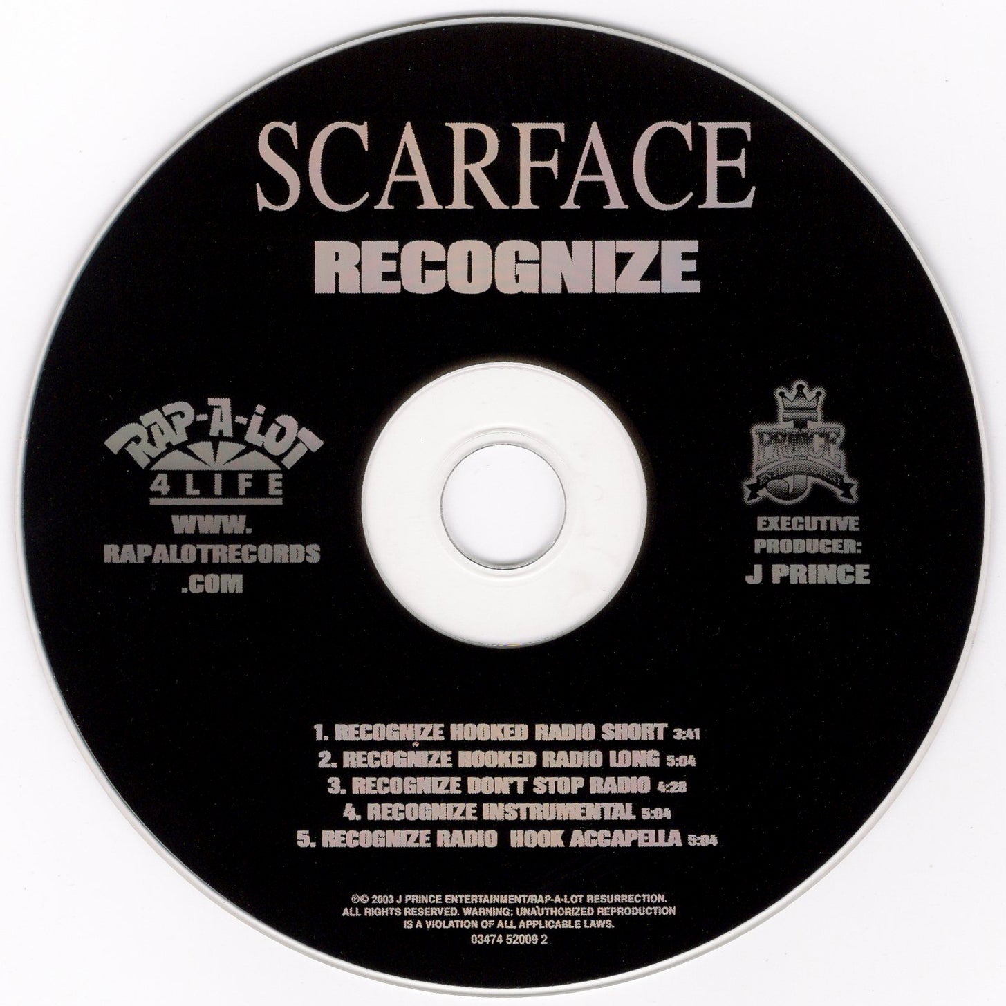 Scarface - Recognize [CD Single]