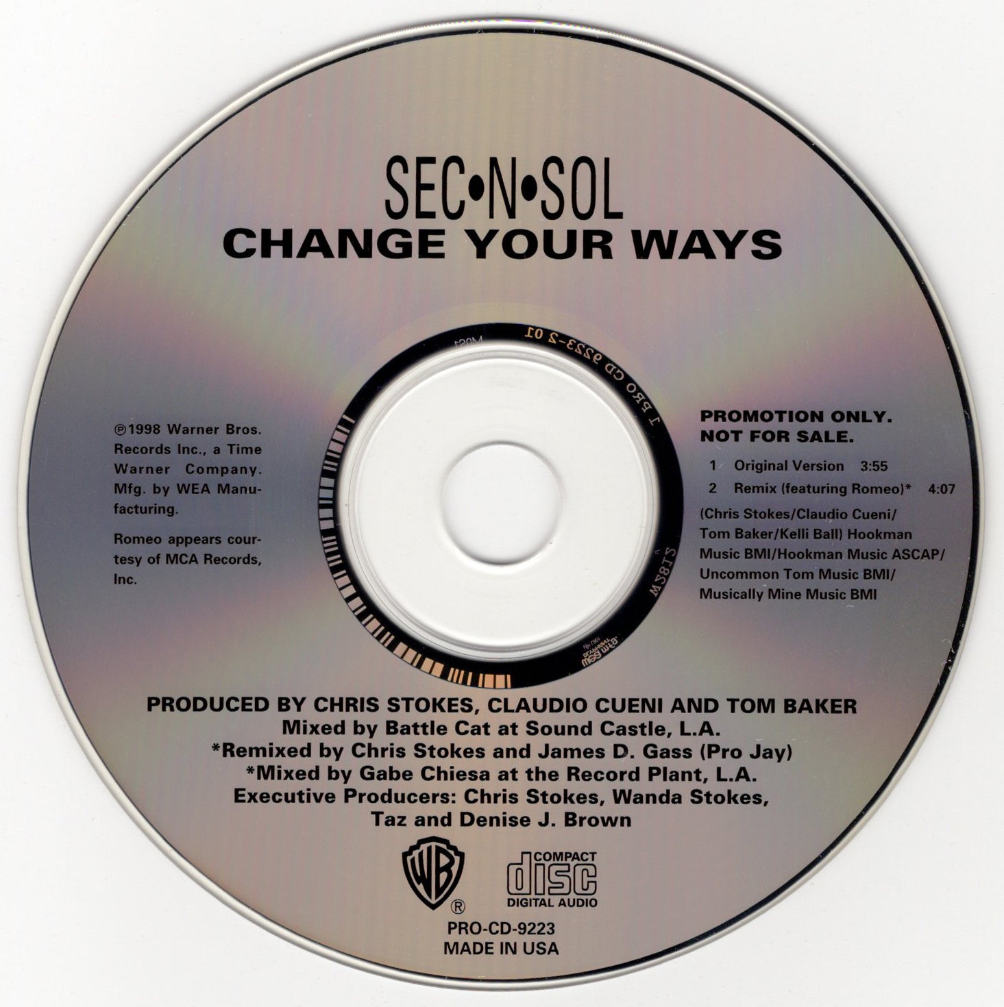 Sec-N-Sol - Change Your Ways [CD Single]