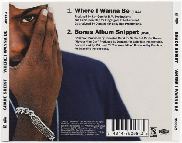 Shade Sheist - Where I Wanna Be [CD Single]