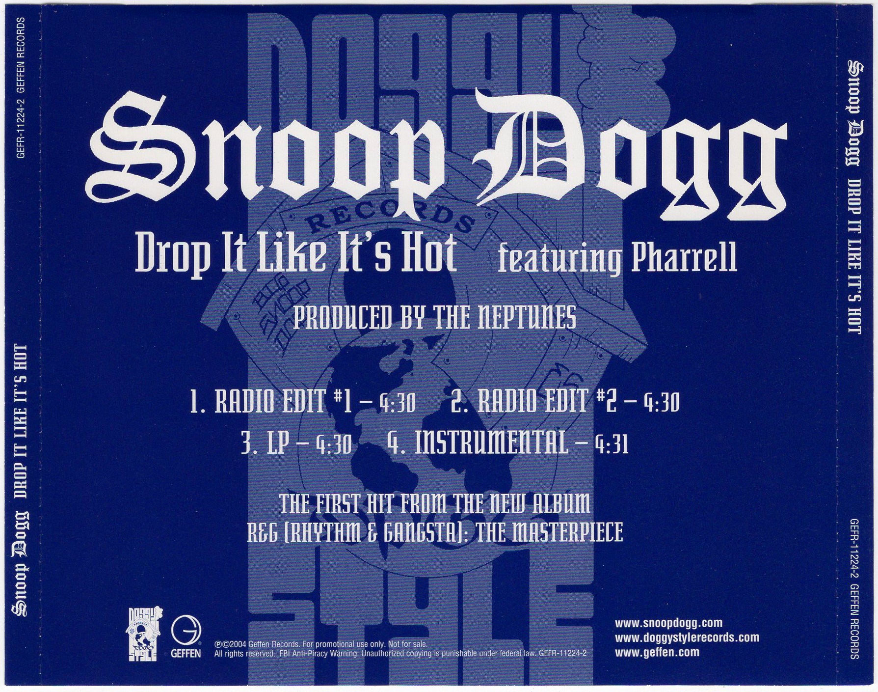洋楽 SNOOP DOGG / DROP IT LIKE IT'S HOT 7\" artworks-f1ab5c42-4550-4080-