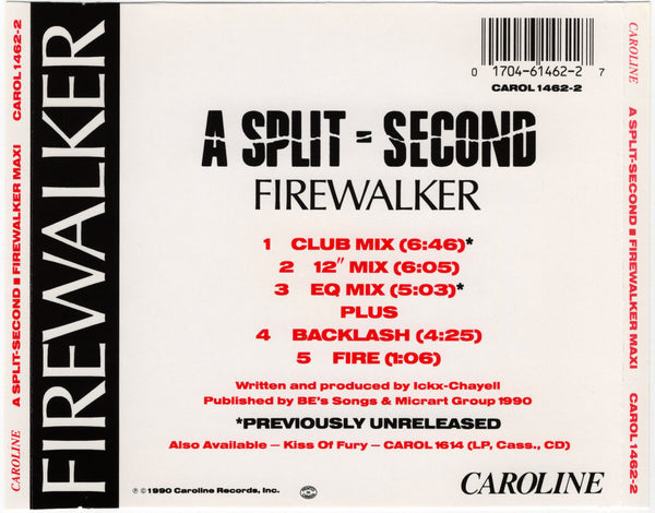 A Split-Second - Firewalker [CD Single]