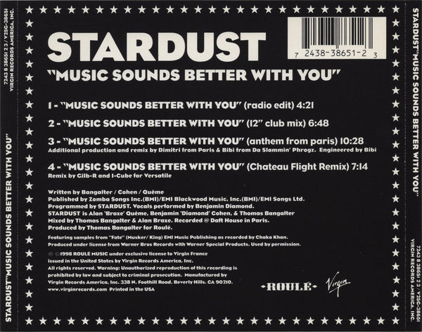 Stardust - Music Sounds Better With You [CD Single]