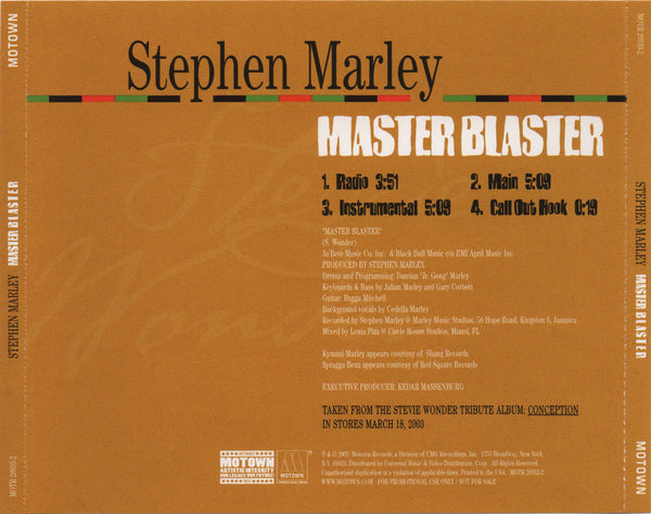 Stephen Marley - Master Blaster [CD Single]