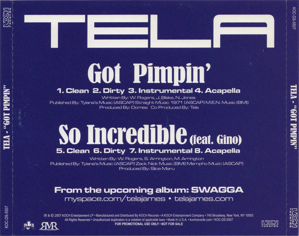 Tela - Got Pimpin' / So Incredible [CD Single]