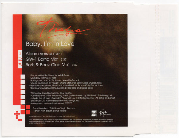 Thalia - Baby, I'm In Love [CD Single]