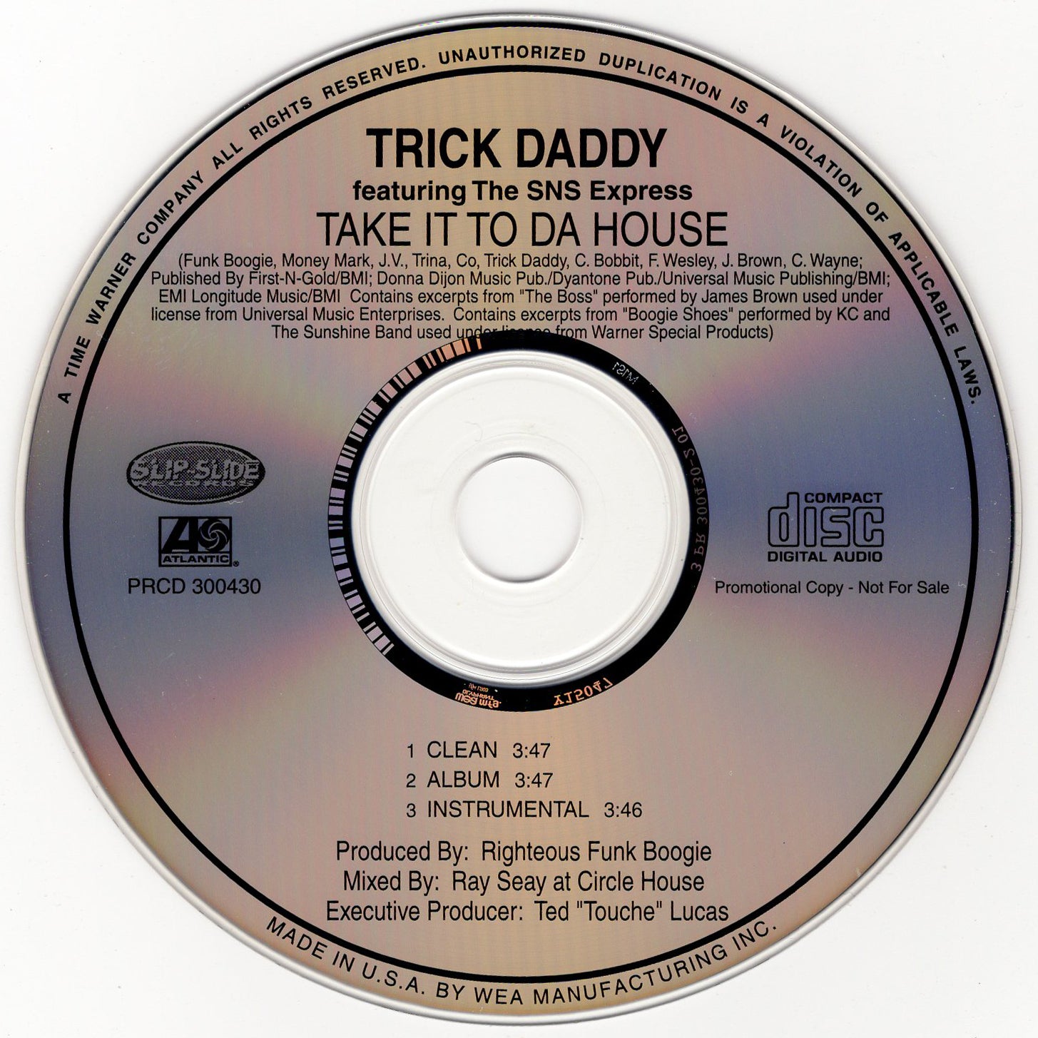 Trick Daddy - Take It To Da House [CD Single]