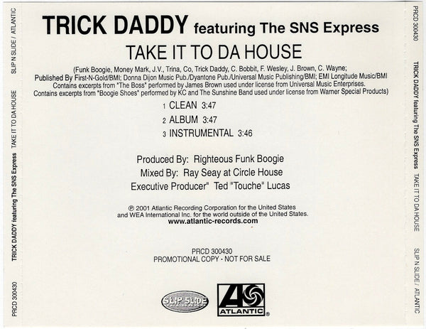 Trick Daddy - Take It To Da House [CD Single]