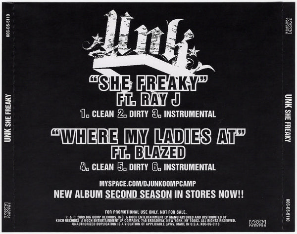 Unk - She Freaky / Where My Ladies At [CD Single]