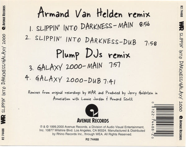 War - Slippin' Into Darkness / Galaxy 2000 [CD Single]