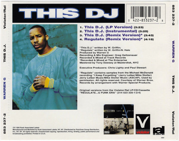 Warren G - This DJ [CD Single]