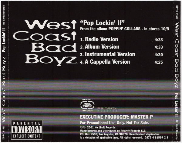 West Coast Bad Boyz - Pop Lockin' II [CD Single]